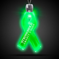 24" Green Ribbon Light-Up Pendant Necklace